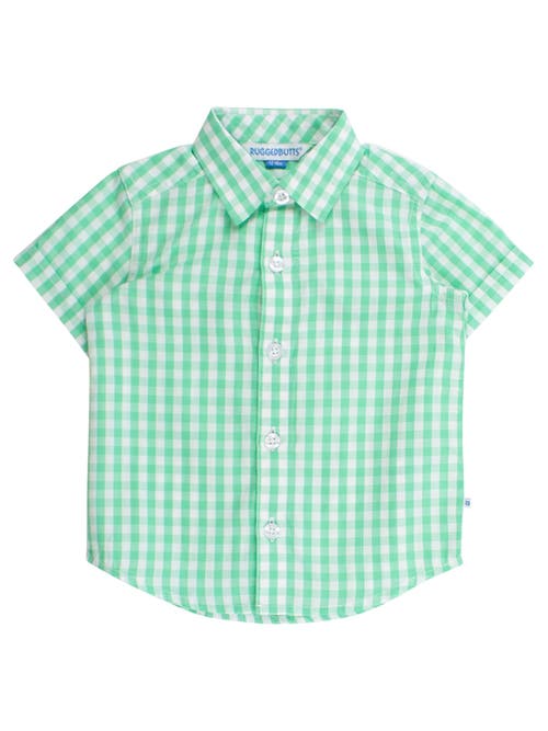 Ruggedbutts Kids'  Boys Short Sleeve Button Down Shirt In Green