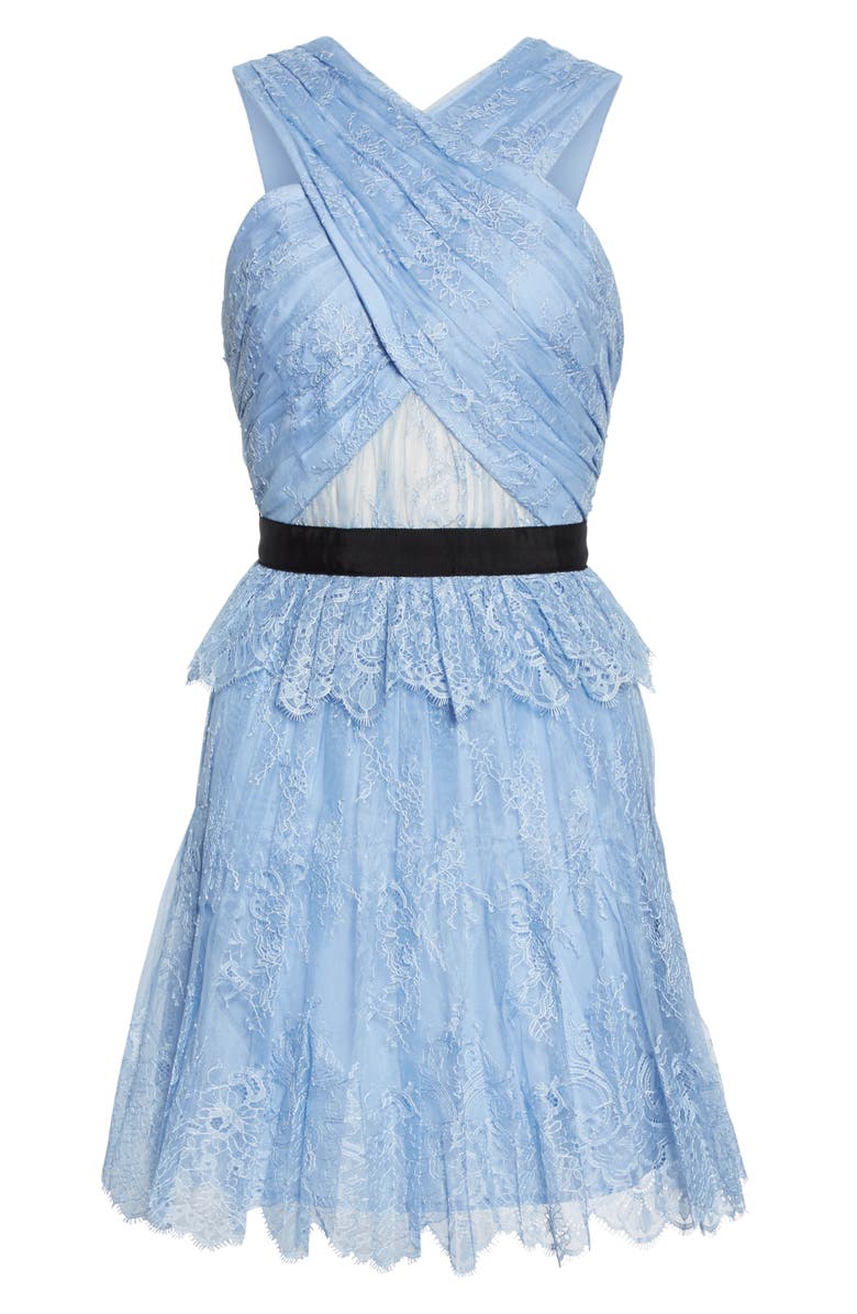 Self-Portrait Cross Front Lace Minidress, Alternate, color,