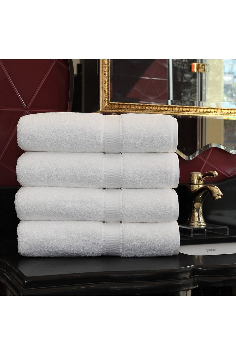 Sinemis Terry 4-Piece Bath Towel Set - White, Main, color, WHITE