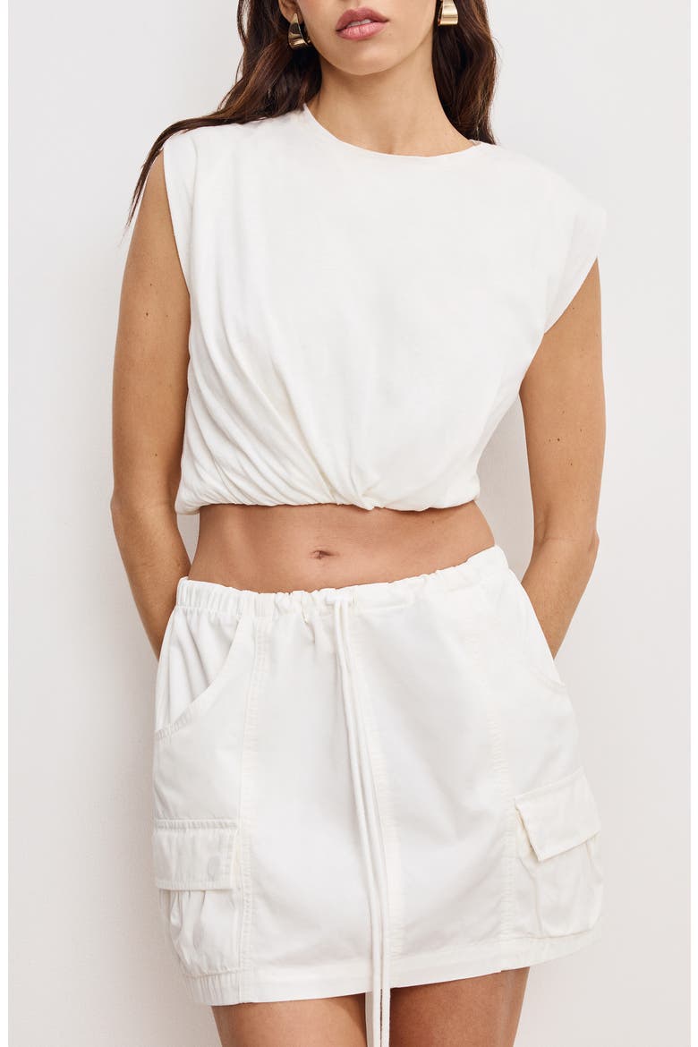 Gathered Hem Muscle Top, Main, color, CLOUD WHITE001