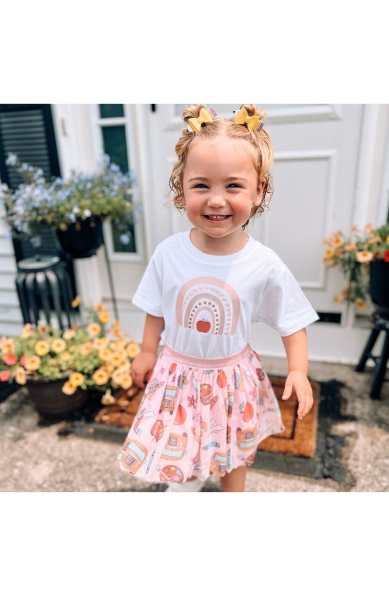 Sweet Wink Apple Rainbow Short Sleeve T-Shirt, Alternate, color, White