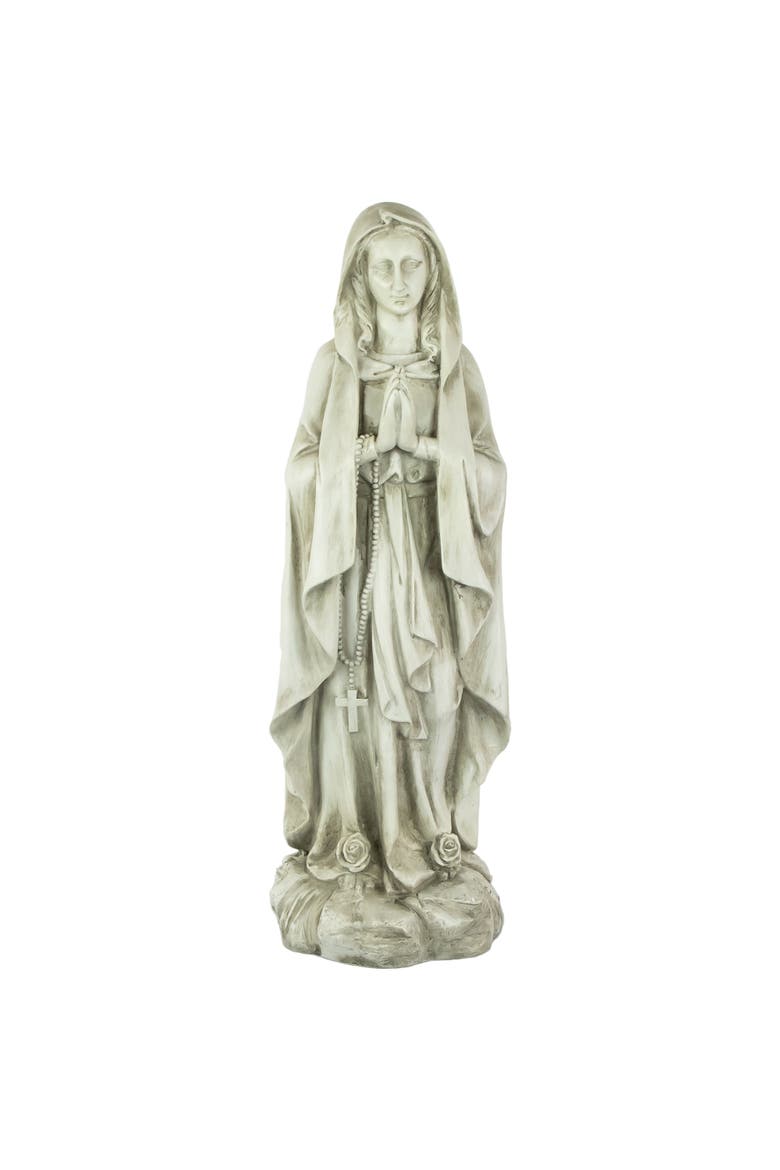 Praying Virgin Mary Outdoor Garden Statue - 27.75", Main, color, Gray