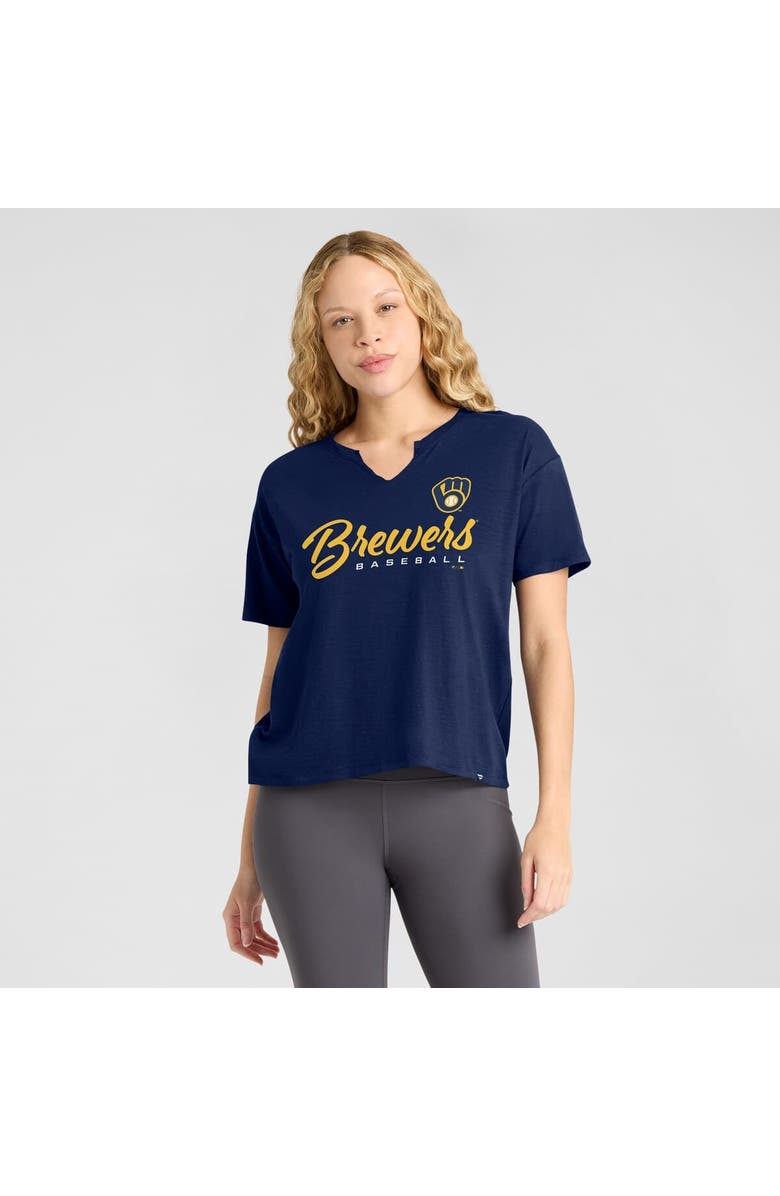 FANATICS Women's Fanatics Navy Milwaukee Brewers Fan Fave Stadium Slub T-Shirt, Alternate, color, 