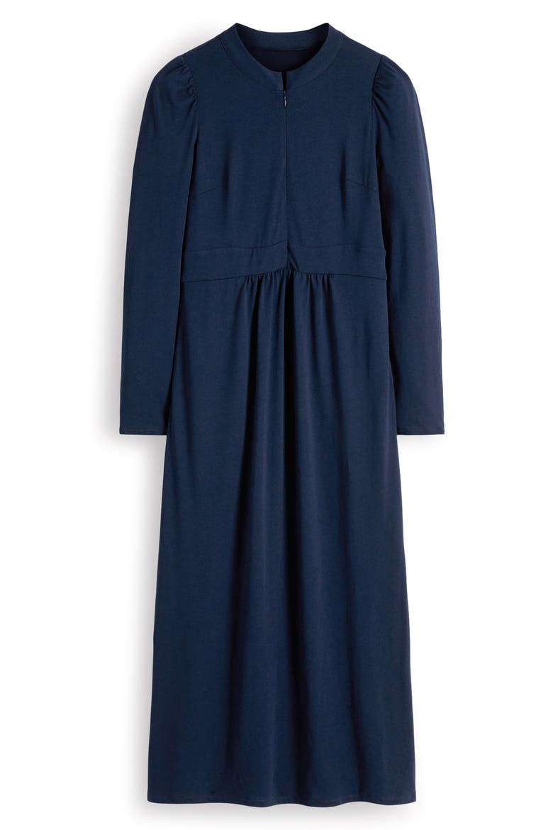 Hope Zip Detail Jersey Midi Dress, Alternate, color, NAVY