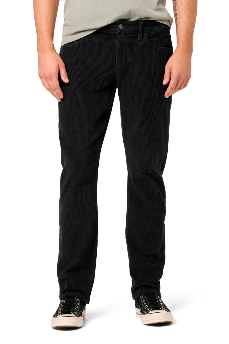 Blake Slim Fit Corduroy Straight Leg Pants, Main, color, BLACK