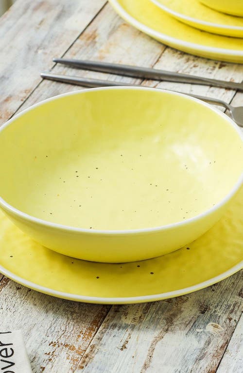 Stone Lain Elena Stoneware 4-piece Bowl Set In Yellow
