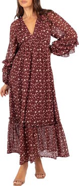 Petal & Pup Evian Floral Print Long Sleeve Maxi Dress
