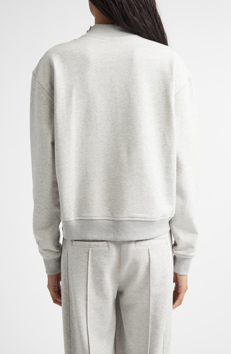 Derek Lam 10 Crosby Hylda Button Accent Cotton Sweatshirt, Alternate, color,