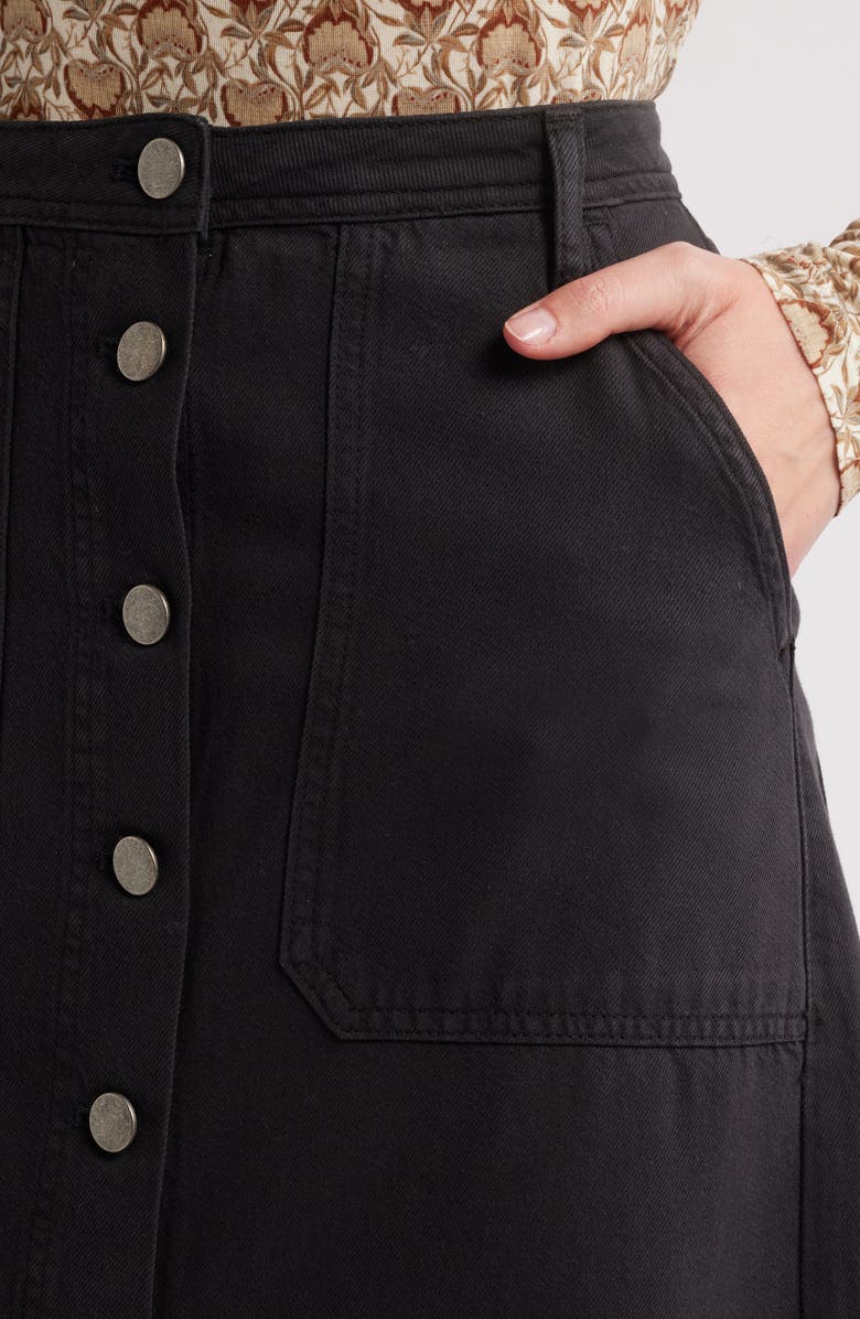 Treasure & Bond Button-Up Twill Midi Skirt, Alternate, color,