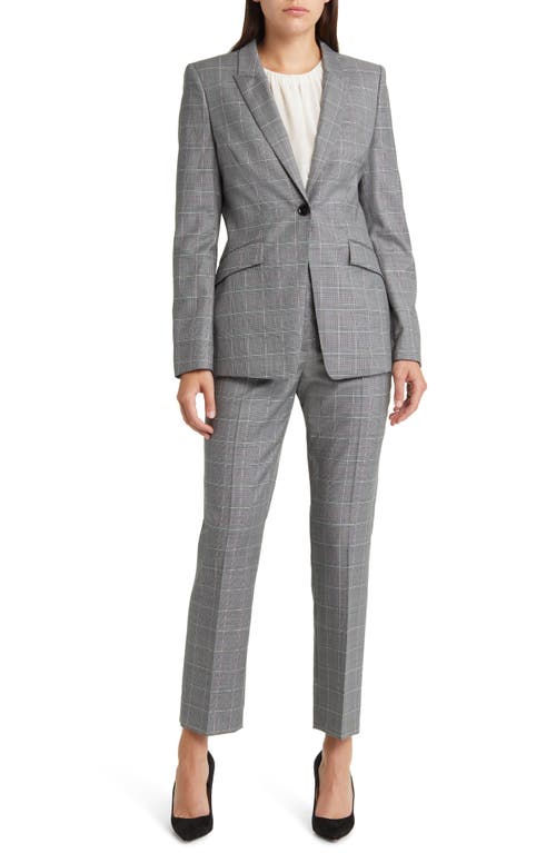 Hugo Boss Boss Juicylara Check One-button Virgin Wool Blazer