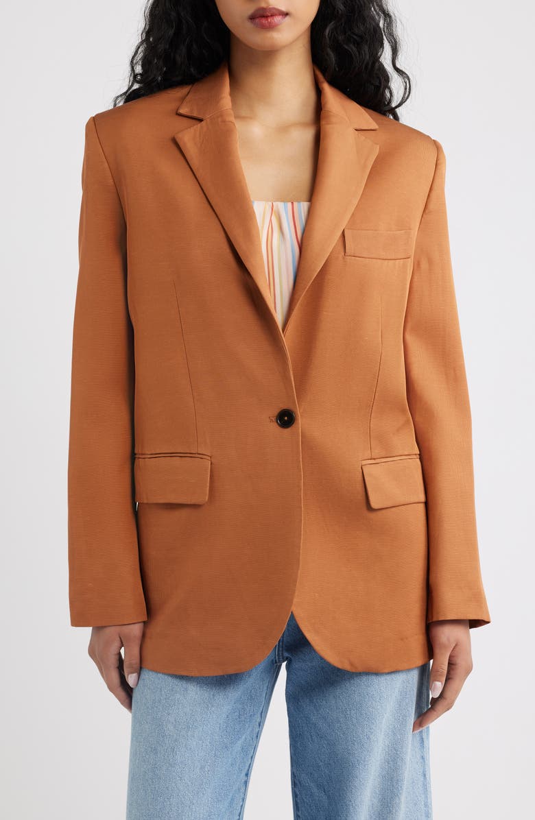 MANGO Americana Jacket, Alternate, color, Russet
