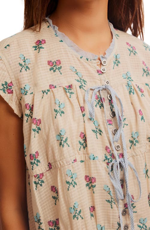 Free People Sundown Print Tunic Dress In Ivory Combo