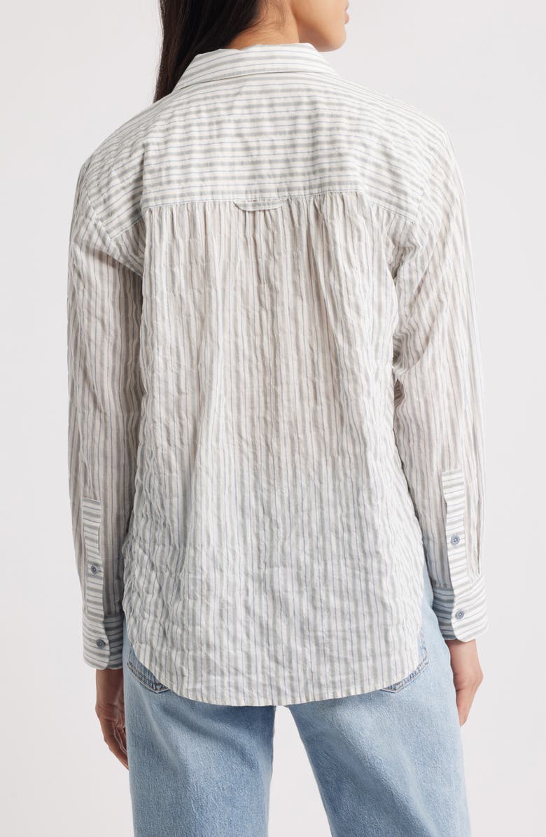 MARGARET O'LEARY Marina Stripe Stretch Cotton Popover Shirt, Alternate, color, 