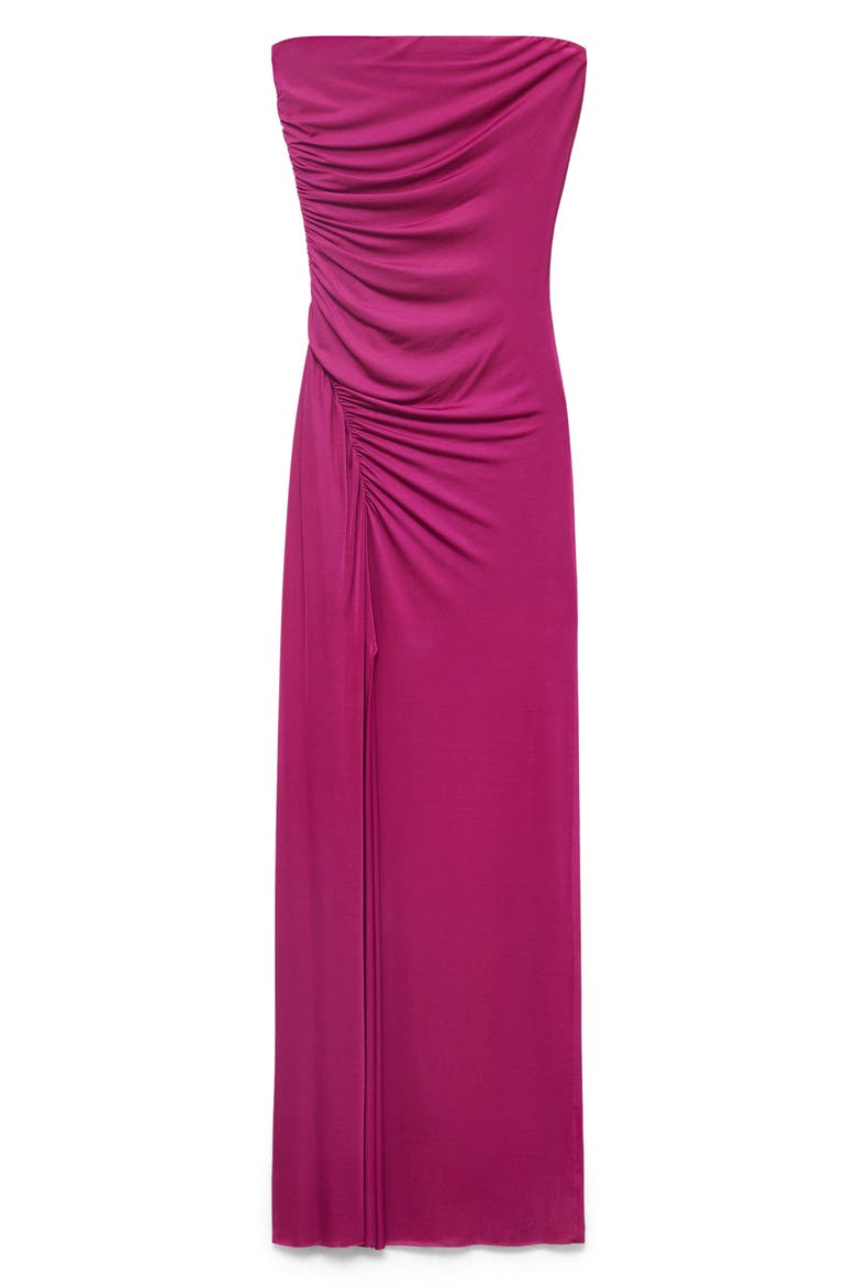 Draped Strapless Dress, Alternate, color, FUCHSIA