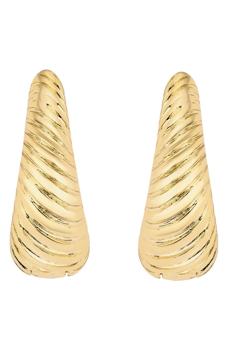 ATHRA LUXE The Solstice Ribbed Hoop Earrings, Main, color, 