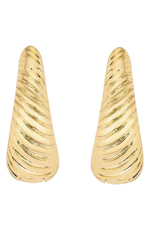 The Solstice Ribbed Hoop Earrings