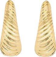 ATHRA LUXE Modern Muse Ribbed Huggie Hoop Earrings