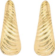 ATHRA LUXE Modern Muse Ribbed Huggie Hoop Earrings