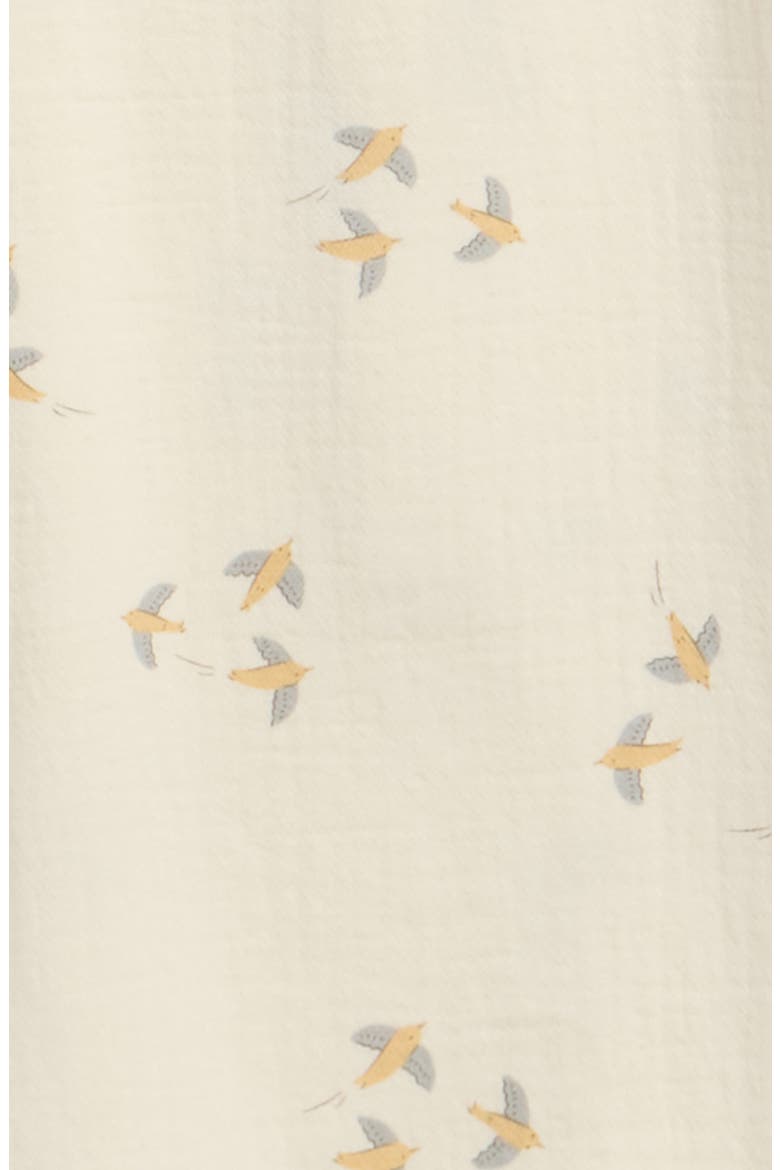 Bird Print Organic Cotton Romper, Alternate, color, IVORY