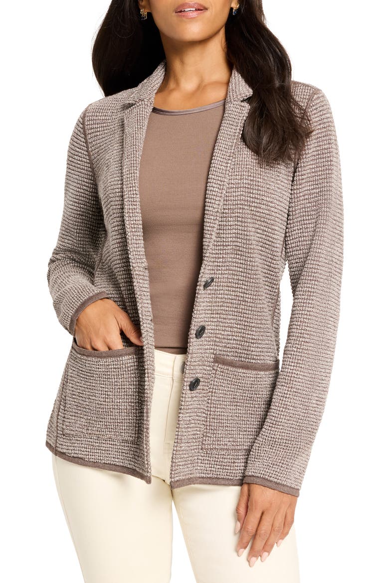 Pixel Knit Cotton Blend Blazer, Main, color, BROWN MULTI