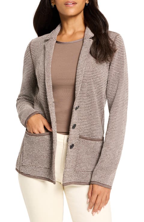 Pixel Knit Cotton Blend Blazer
