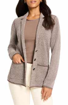 NIC+ZOE Pixel Knit Cotton Blend Blazer
