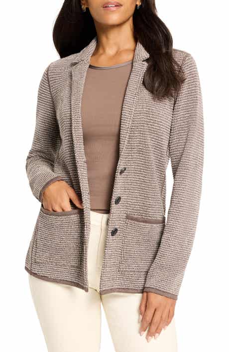 NIC+ZOE Pixel Knit Cotton Blend Blazer