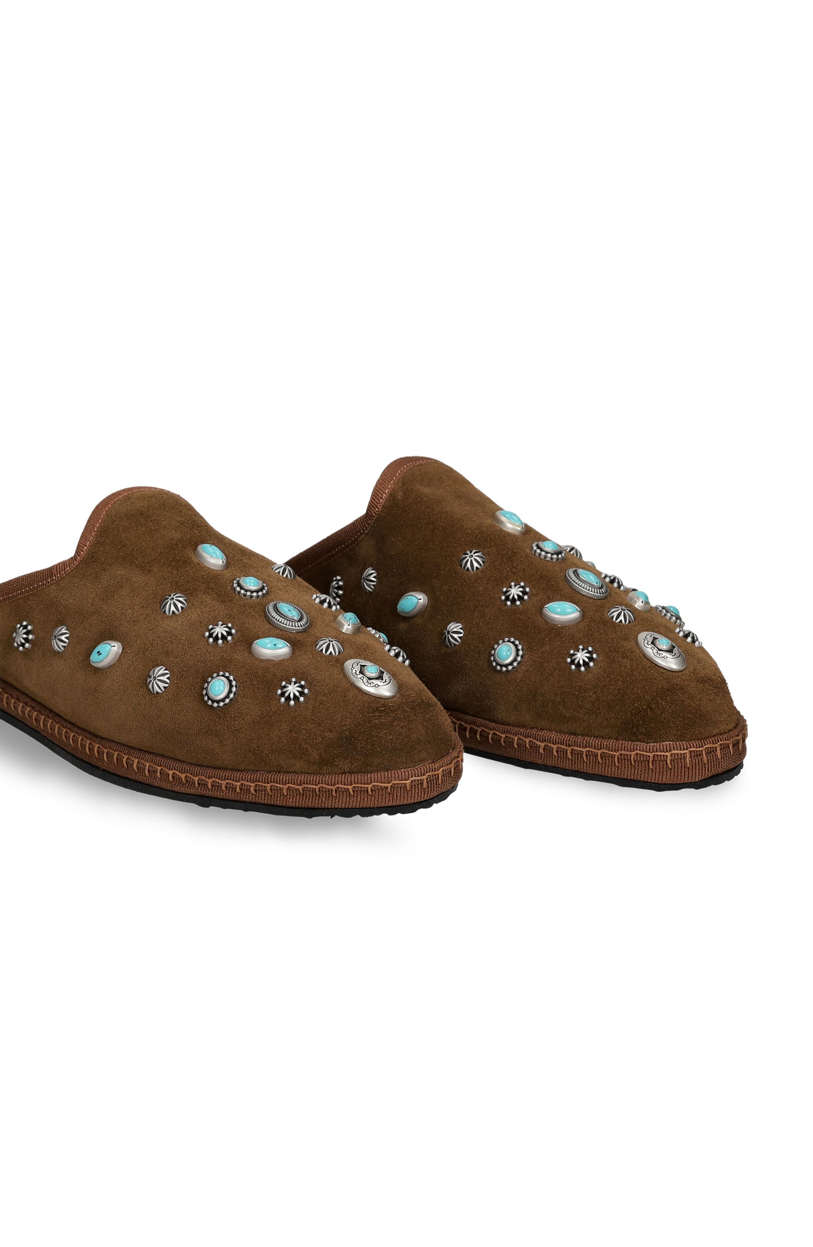 Fortela Flap Friulan Suede Leather Sabot, Alternate, color, Bruciato