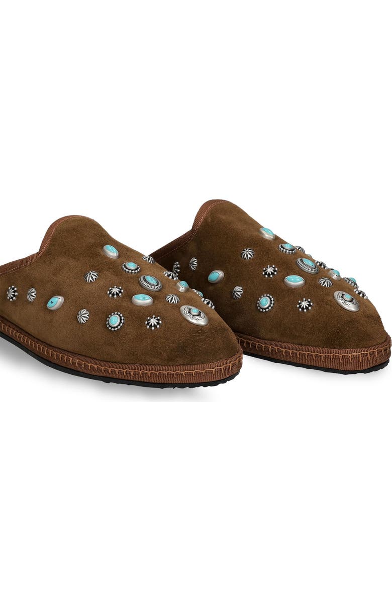 Fortela Flap Friulan Suede Leather Sabot, Alternate, color, Bruciato