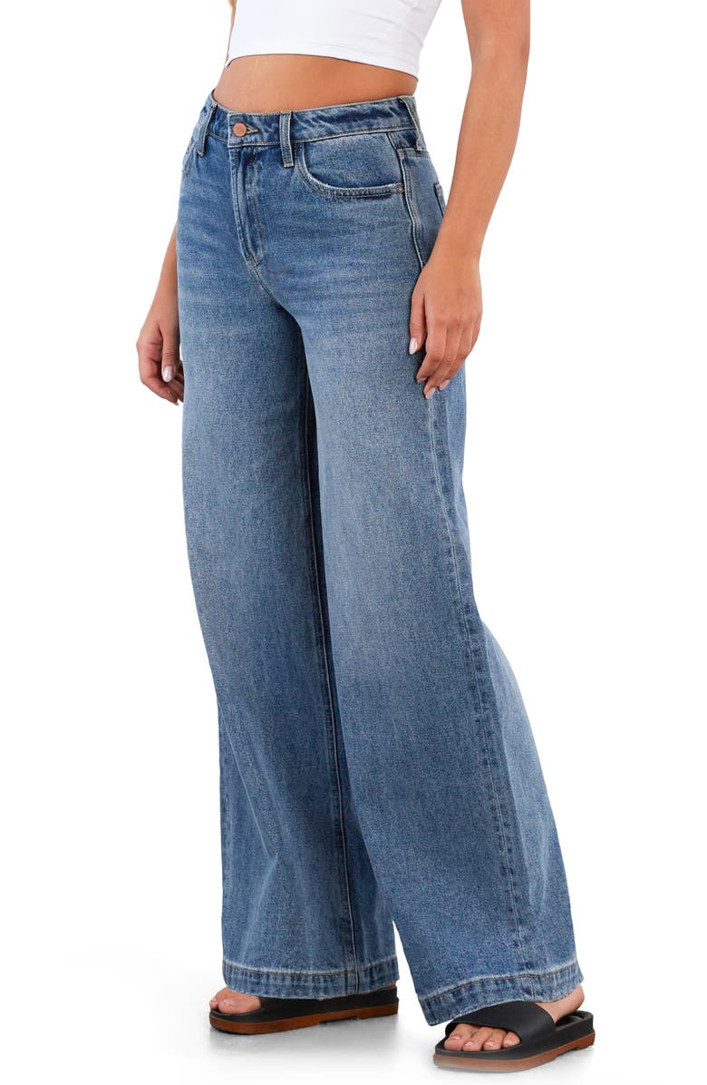 HINT OF BLU High Waist Wide Leg Jeans, Alternate, color, Mid Wash Vintage