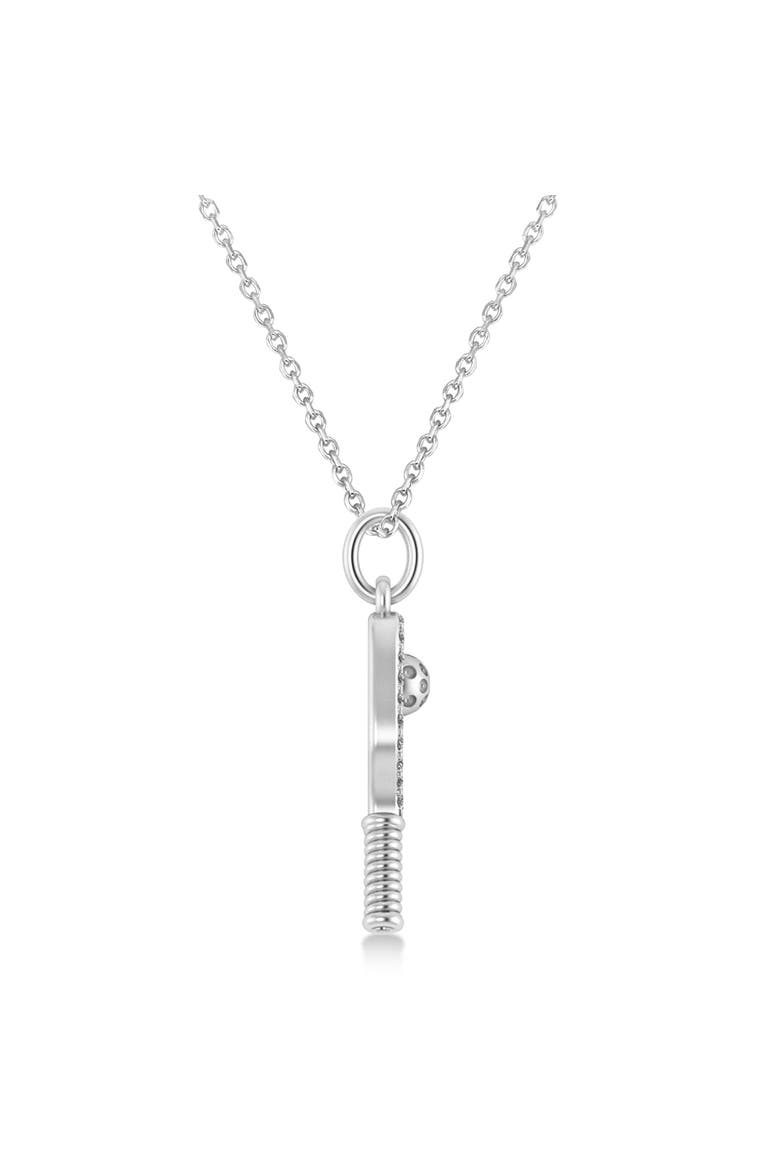 Natural Diamond Pickleball Paddle Pendant Necklace 14k, Alternate, color, 0.24ct, White Gold