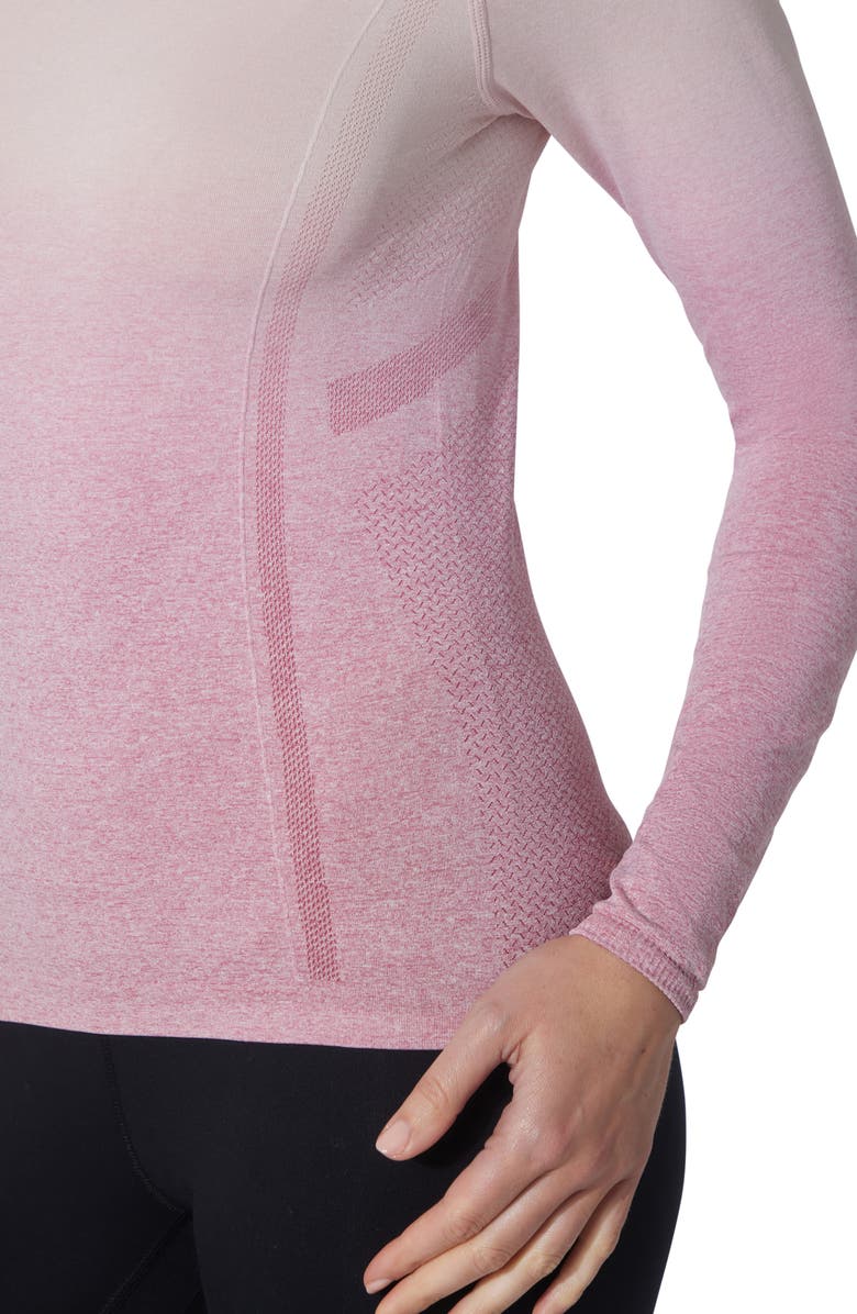 90 DEGREE BY REFLEX Melora Seamless Long Sleeve Top, Alternate, color, Porcelain Petal/ Pink Plum