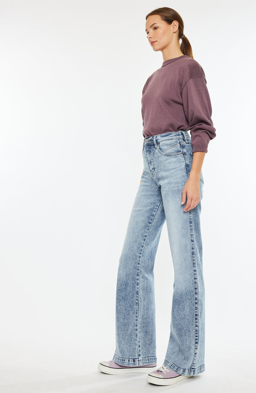 Kancan Roxana Ultra High Rise 90's Flare Jeans In Blue
