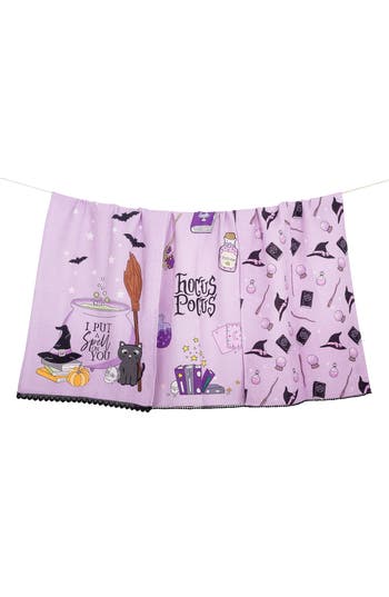 Tiramisu 3-piece Kitchen Towel Set In Purple