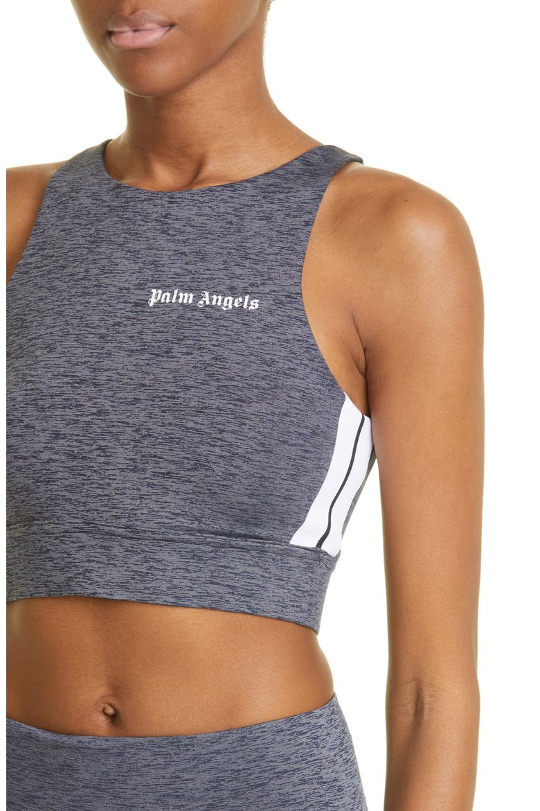 College Crop Cotton Muscle Tank, Alternate, color, MELANGE GREY