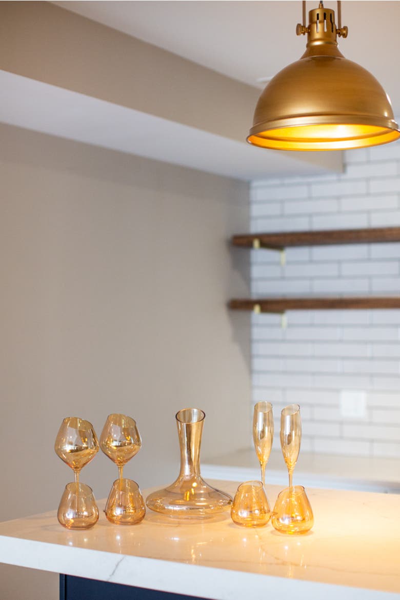 Slant Collection Red Wine Glasses, Set of 2, Gold, Alternate, color, Gold
