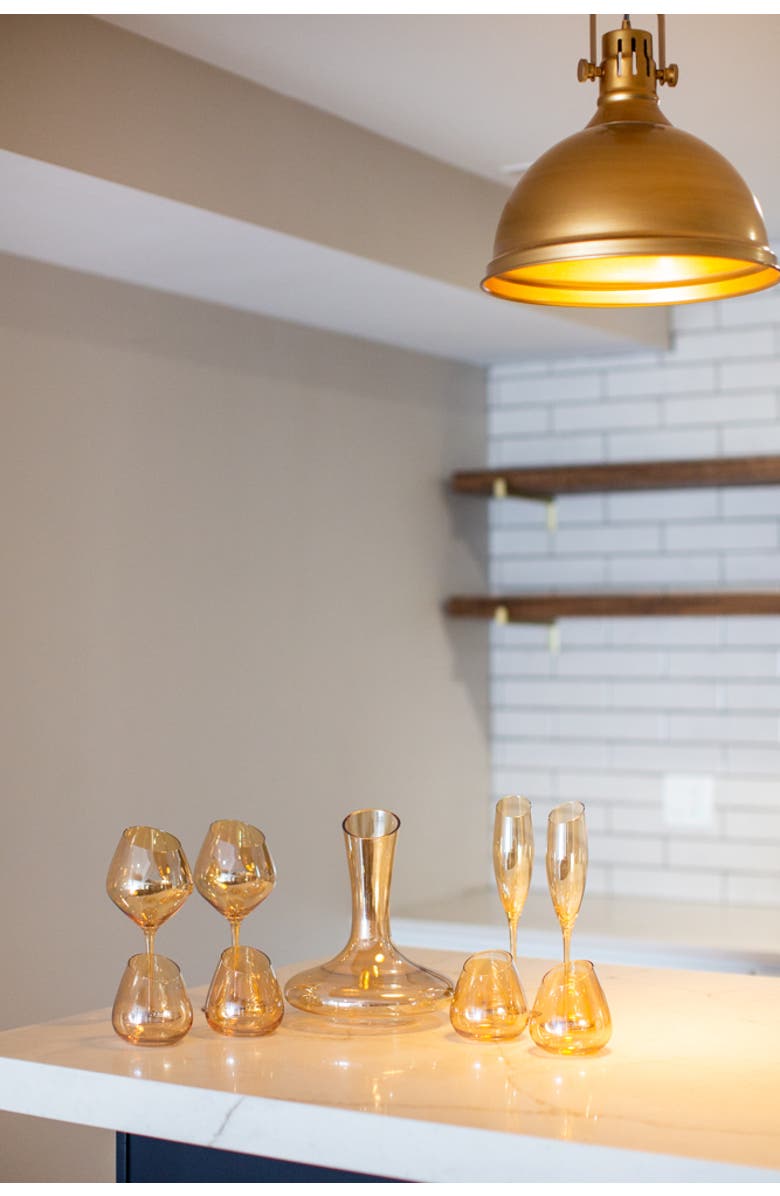 Jeanne Fitz Slant Collection Red Wine Glasses, Set of 2, Gold, Alternate, color, Gold