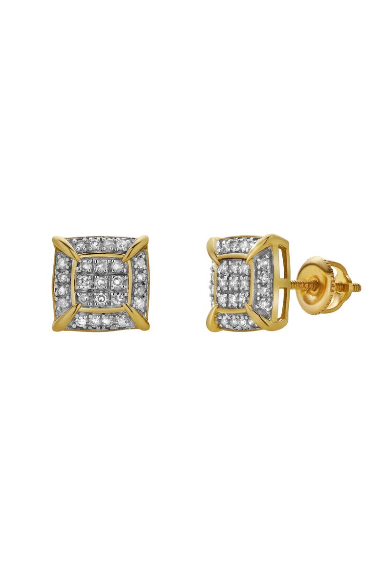 Frost 10K Yellow Gold Cluster Diamond Unisex Earrings - 0.19 Cts, Main, color, 10K Yellow Gold