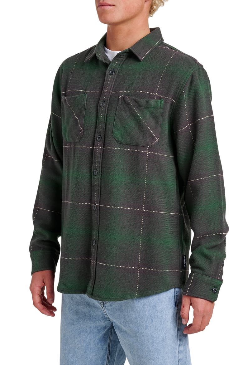 DNA Plaid Cotton Flannel Button-Up Overshirt, Alternate, color, GARDEN TOPIARY