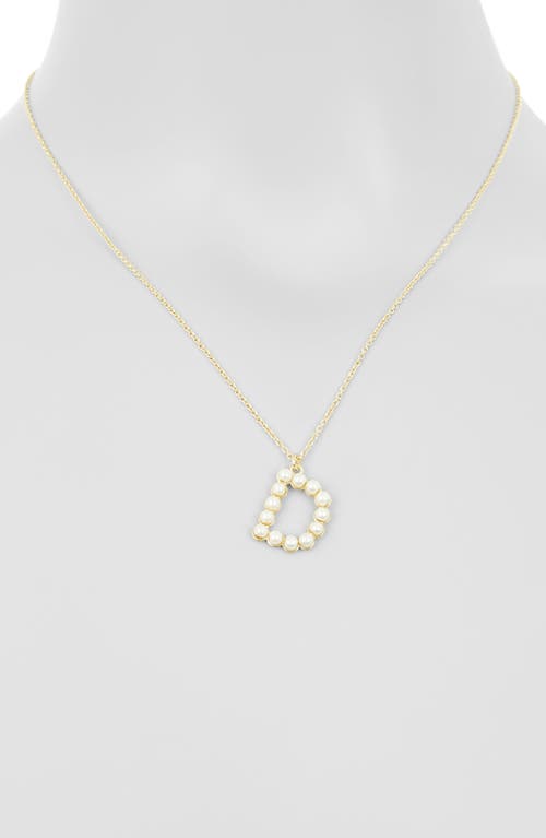 Meshmerise Imitation Pearl Initial Pendant Necklace In Gold