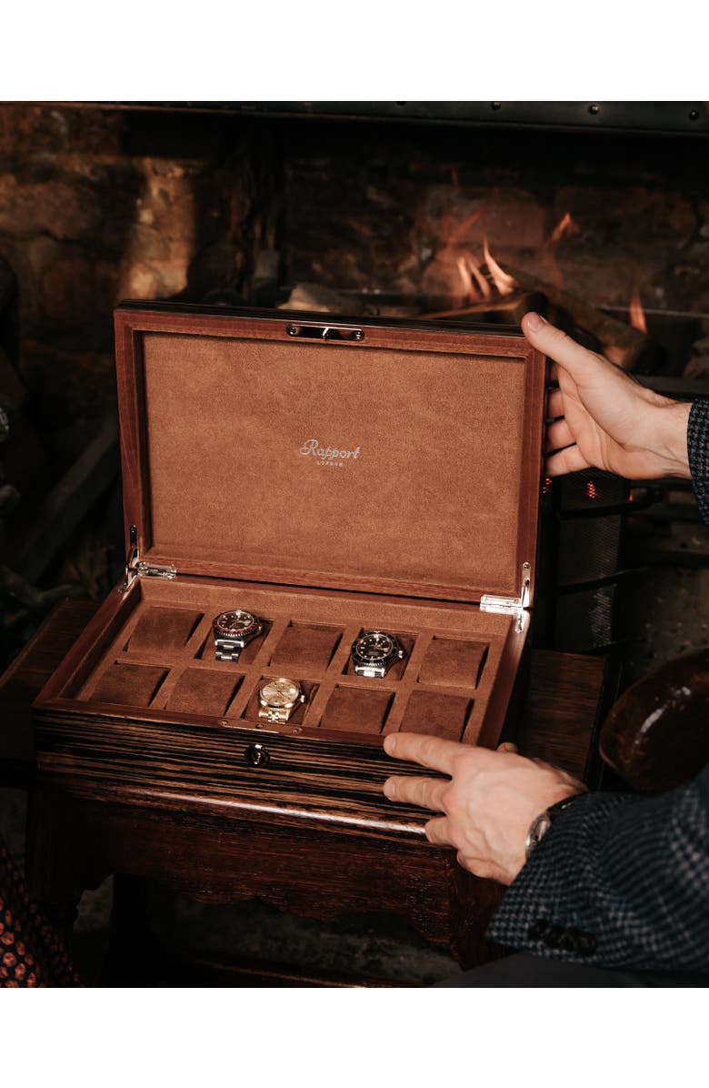 Rapport London HERITAGE TEN WATCH BOX, Alternate, color, Macassar