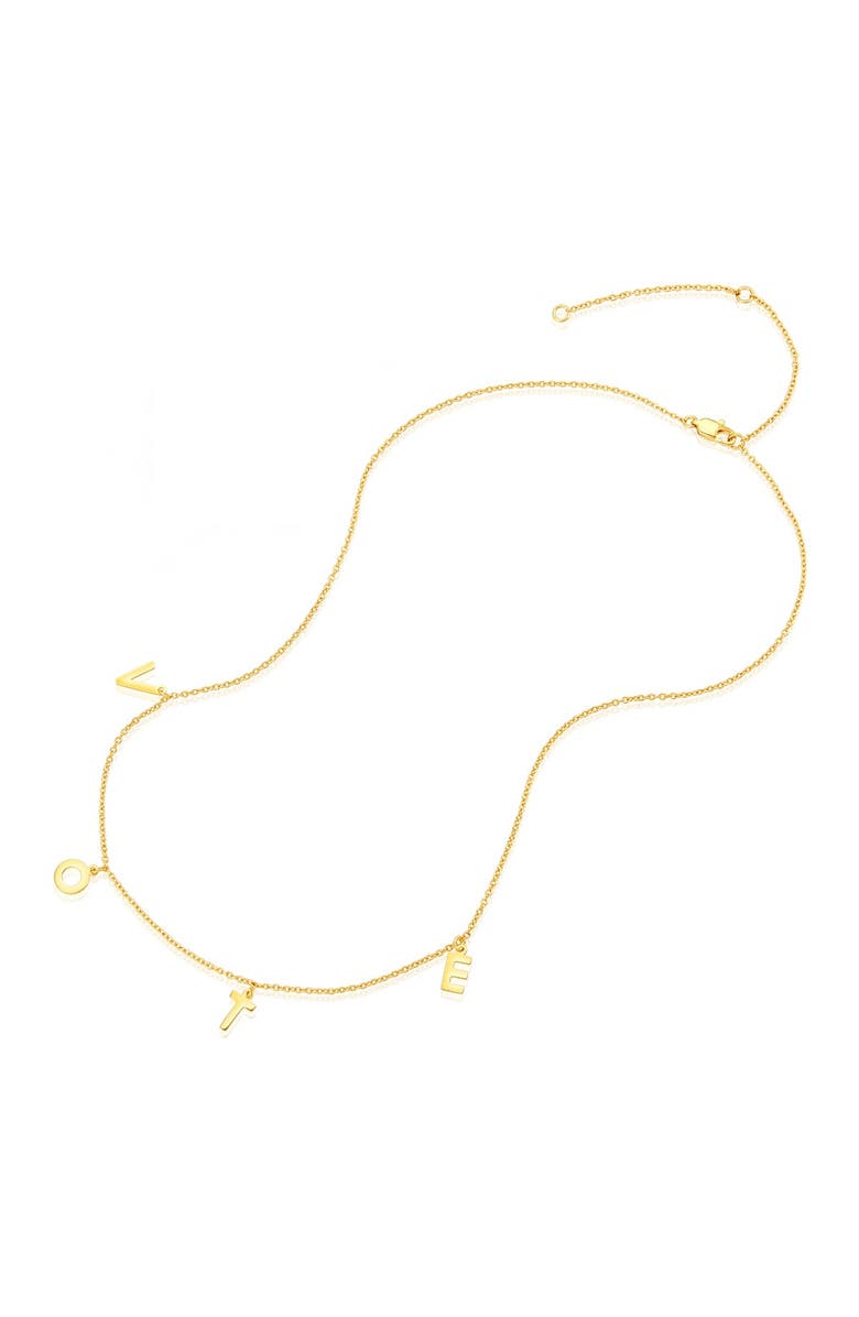 Adornia 'Vote' Charm Necklace, Alternate, color, Yellow