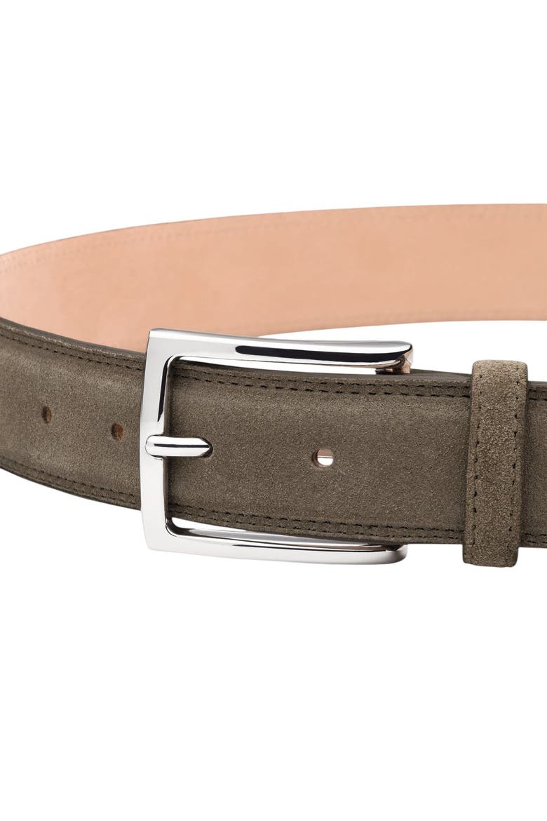 Suede Leather Belt, Main, color, Taupe