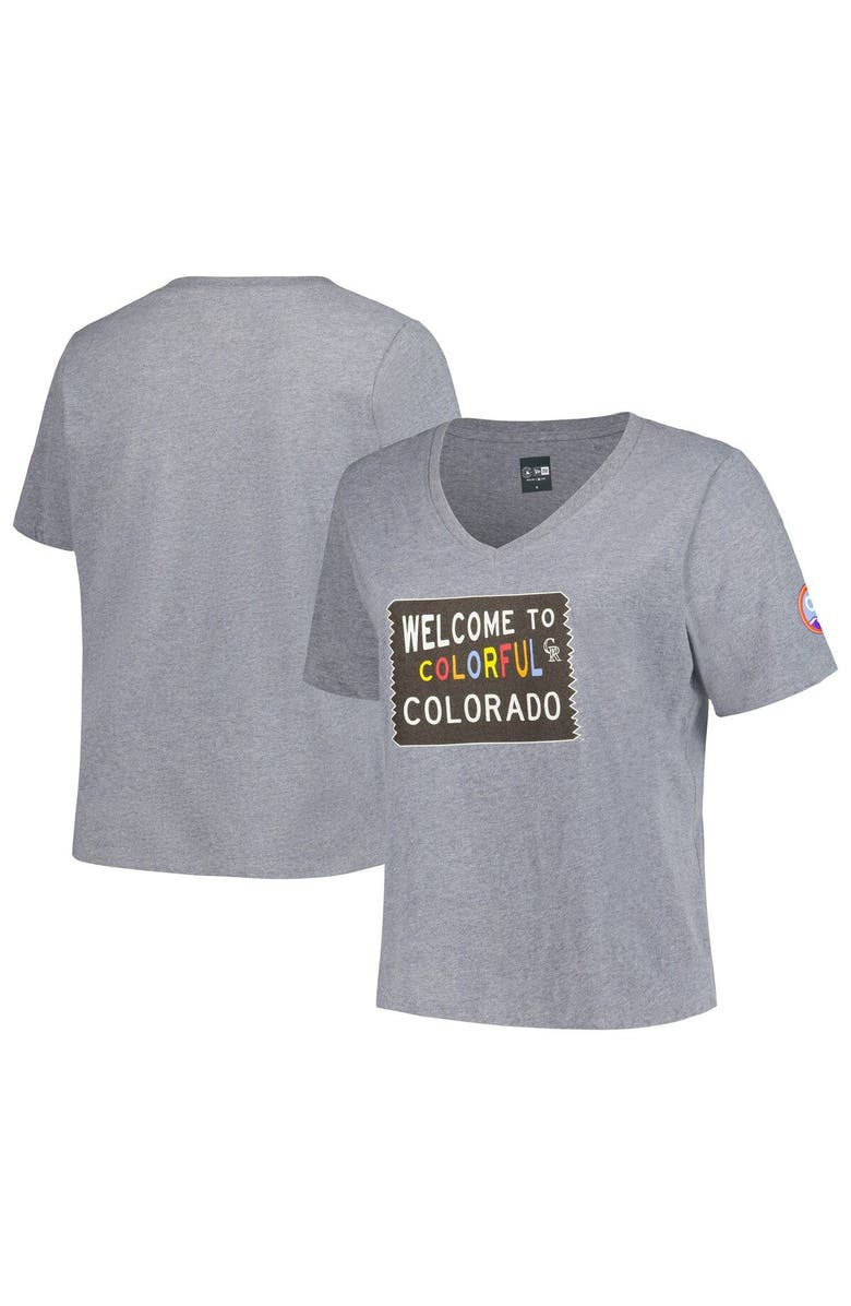 New Era Women's New Era Gray Colorado Rockies City Connect Plus Size V-Neck T-Shirt, Alternate, color, Gray