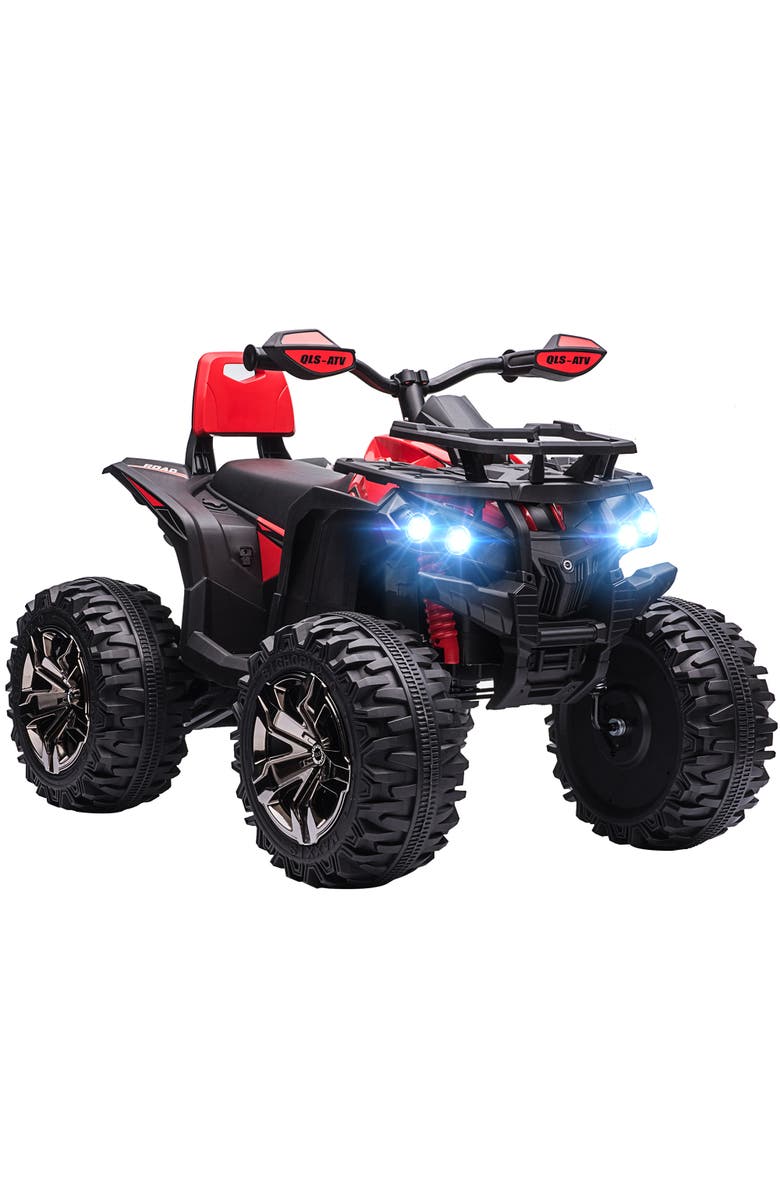 Aosom Kids Electric ATV, 12V, 4-Wheel, Music, Headlights, Main, color, Red