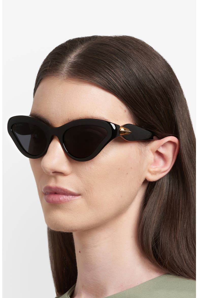 55mm Cat Eye Sunglasses, Alternate, color, BLACK