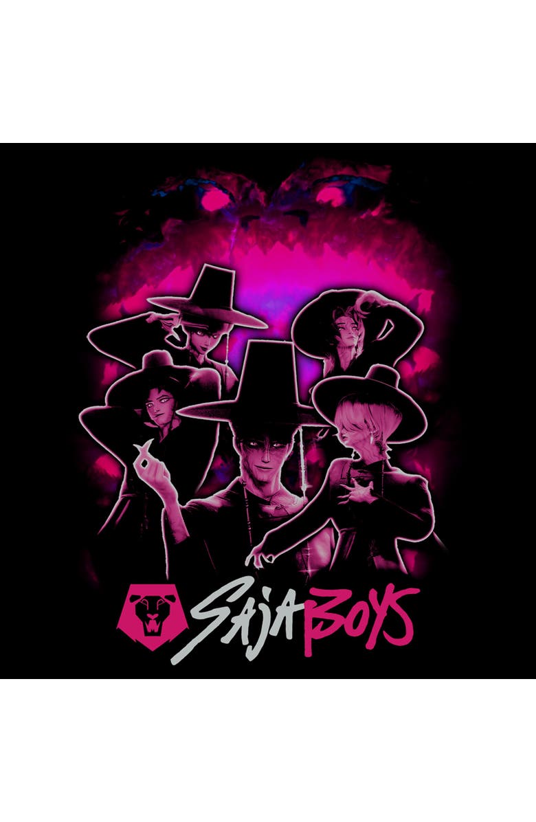 KPop Demon Hunters Boy's KPop Demon Hunters The Saja Boys Logo Graphic T-Shirt, Alternate, color, Black