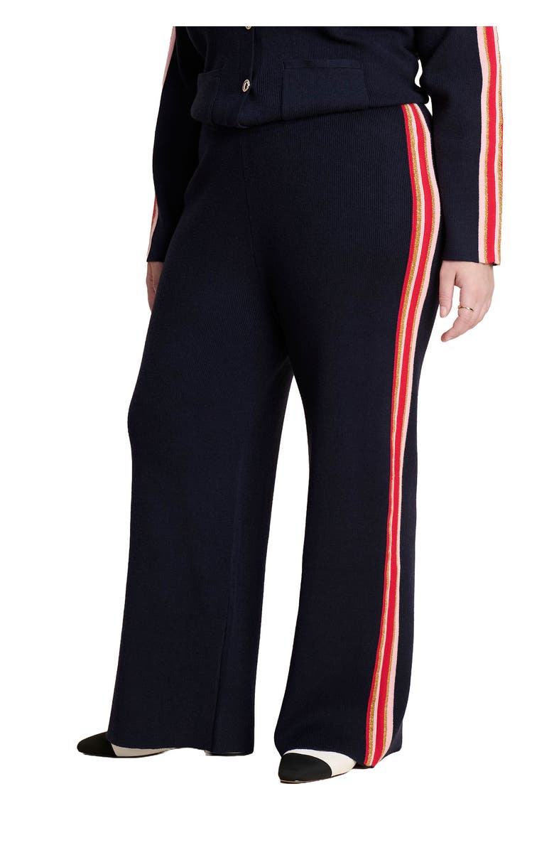 ELOQUII Side Stripe Sweater Pant, Main, color, Navy