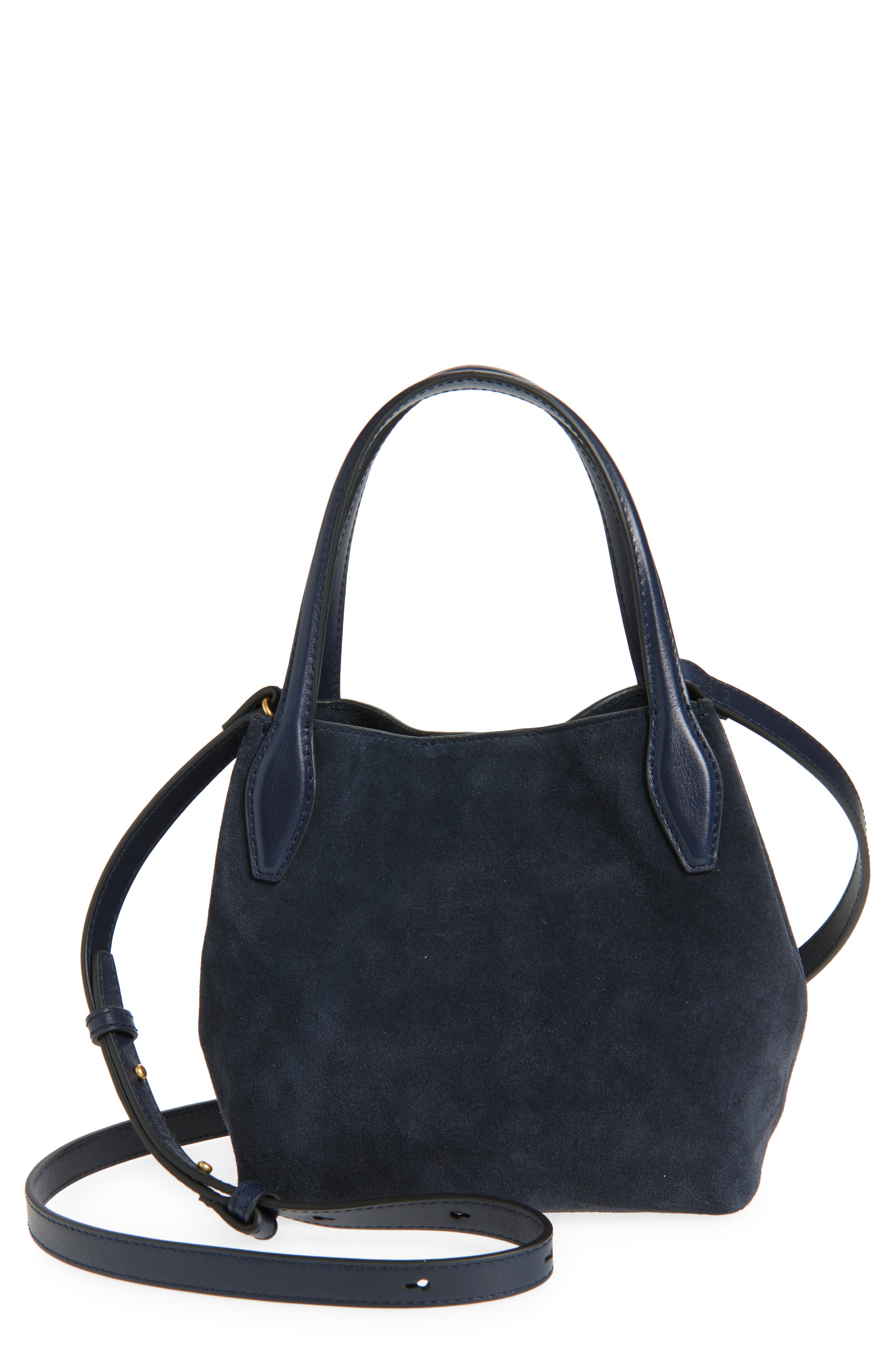 The Mini Suede Shopper Tote (Nordstrom Exclusive), Main, color, DEEP INDIGO