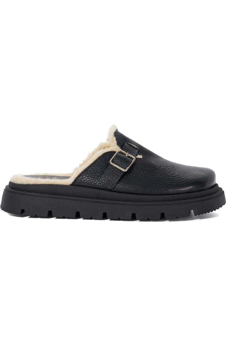 Dune London Gene Faux Shearling Slipper, Alternate, color, Black